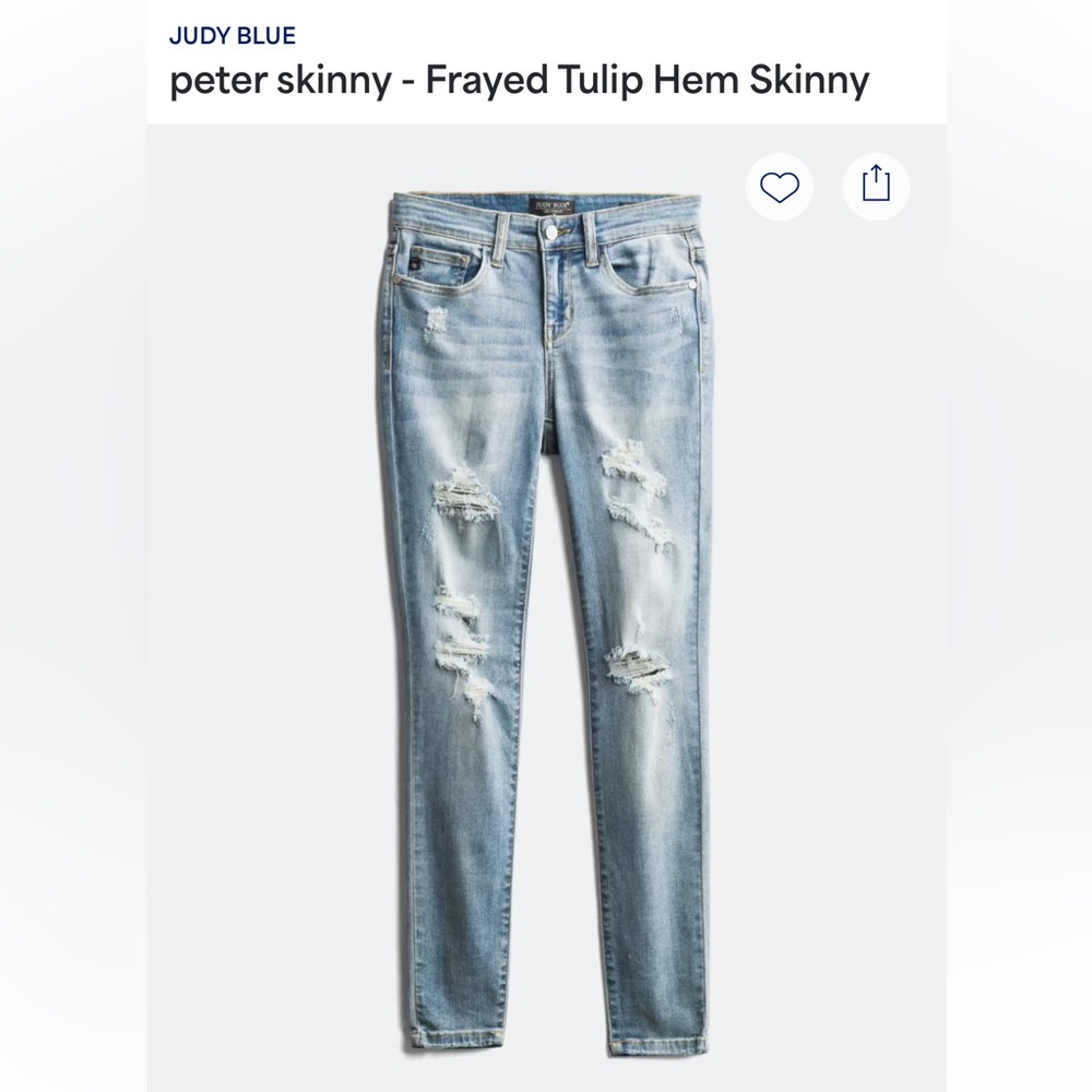 Judy Blue Skinny Distressed Blue Jeans